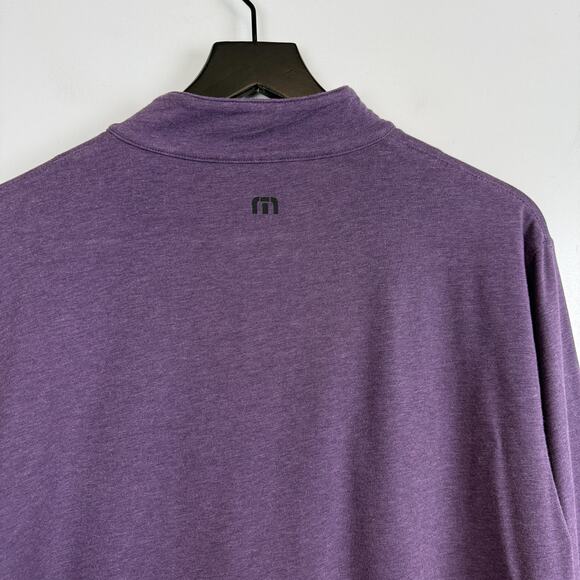 Travis Mathew Mens 1/2 Zip Pioneer Stretch Pullover Sweater Purple - L - Picture 7 of 9